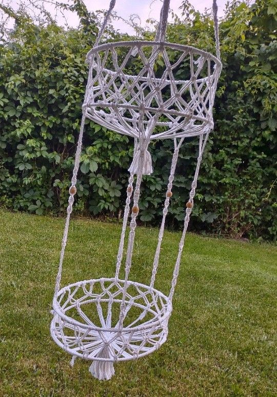 Dolcette Beaded Double Tier Macramé Hanging Baskets
