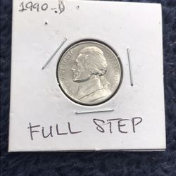 UNC 1990 D JEFFERSON NICKEL FULL STEPS