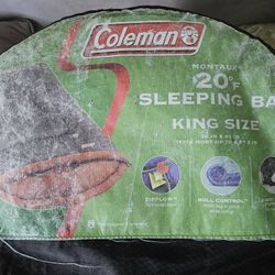 Coleman Montauk 20°F Big and Tall Adult Sleeping Bag, Brown
