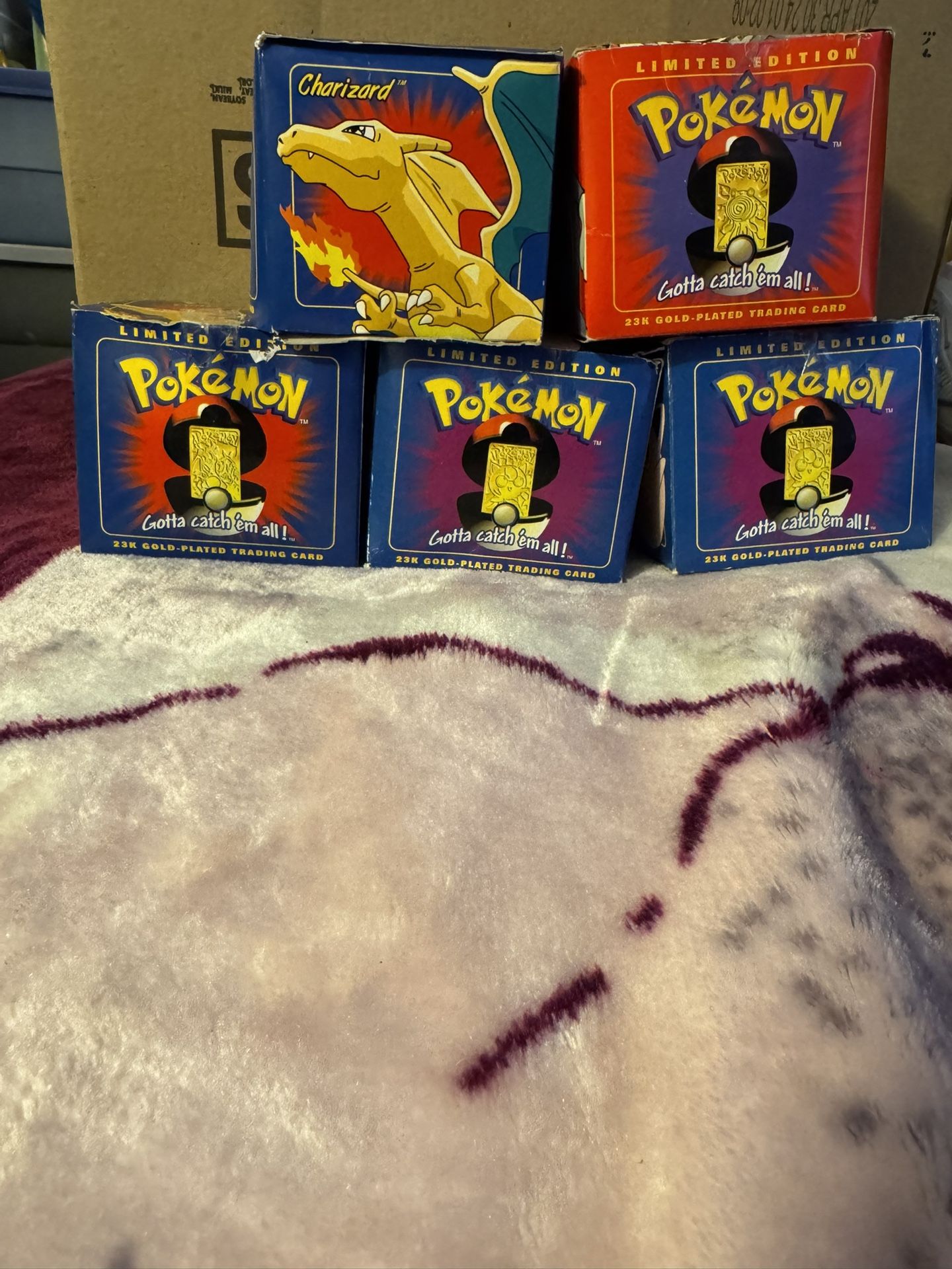 5 Burger King Pokémon Toys In Boxes.