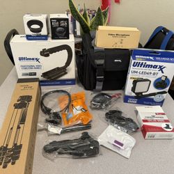 LED Light, Microphone, 128GB Extrem Speed, U-Grip, Filters, Tripod, Case, Software, & More