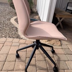 Rolling Office Chair - Pink Vegan Leather 