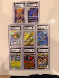 CGC Mint 9 graded Pokémon card slabs