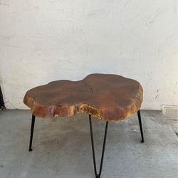 World Market Wood Slice Industrial Coffee Table