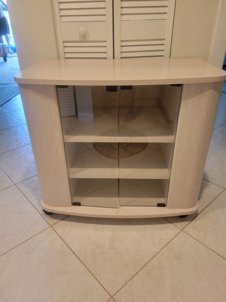 Beige Cabinet/media Stand Great Condition
