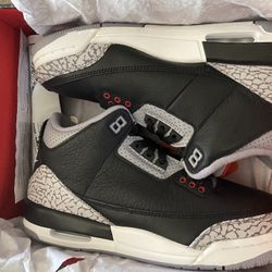 Air Jordan 3 Retro (GS) Black/Fire Red Cement Grey
