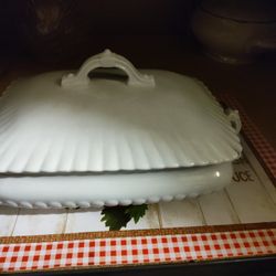 ANTIQUE WHITE POWELL & BISHOP IRONSTONE CHINA COVERED BOWL SOUP TUREEN VINTAGE