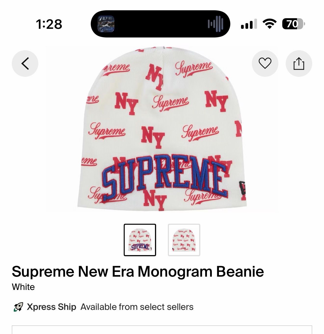 Supreme New Era Monogram Beanie