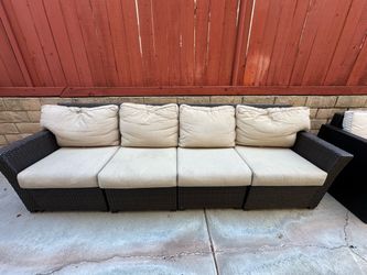 Patio furniture couch and 2 club chairs
