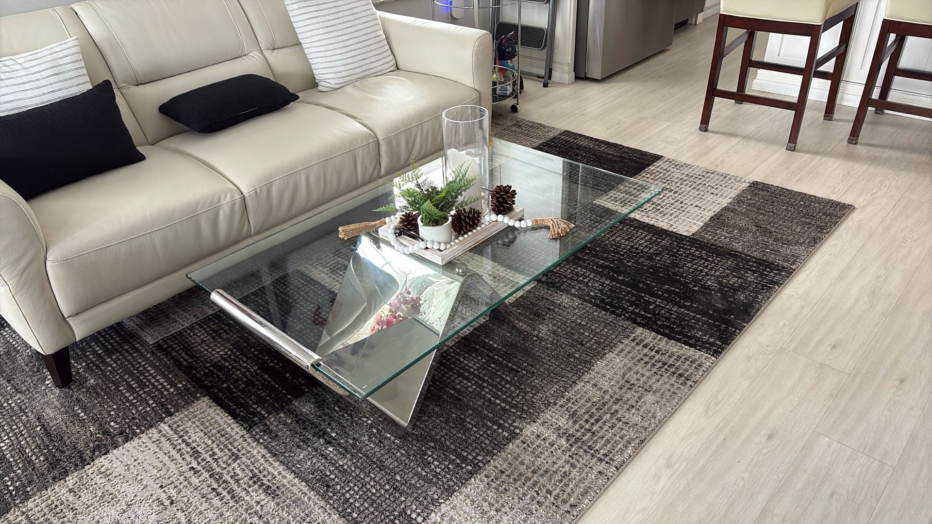 Glass And Chrome Coffee Table