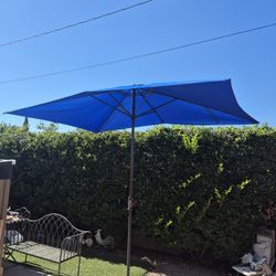 10x6.5" FT Rectangle Market Umbrella Patio Color: Blue Base Not Included 