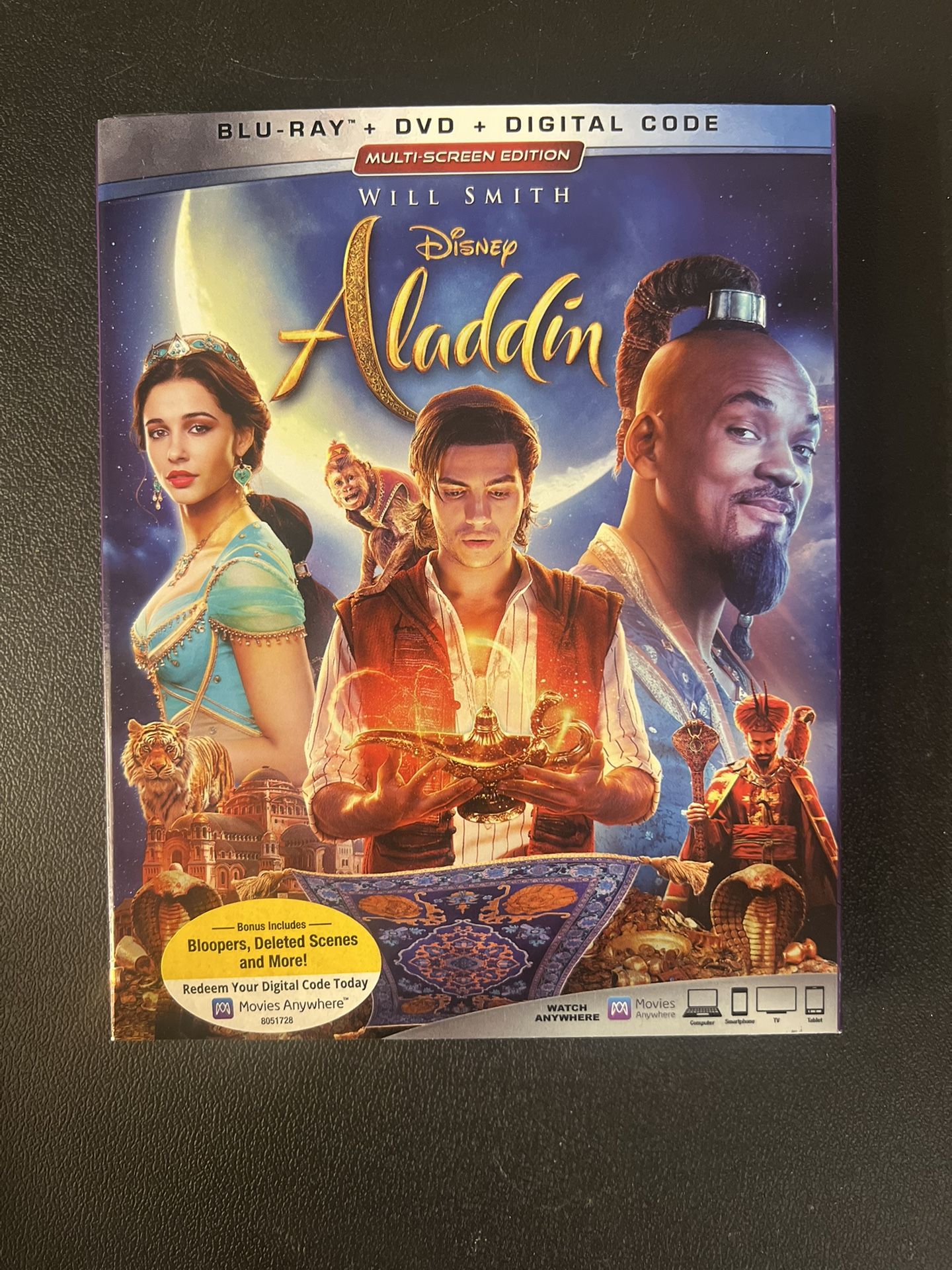 Aladdin (Blu-Ray, DVD, Digital, 2019) Will Smith New Sealed