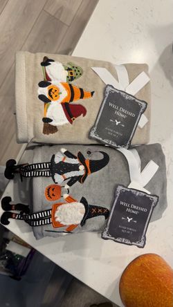 Well Dressed Home Halloween Gnome Hand Towels Set of 2