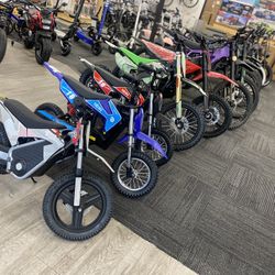 Large Selection Of E Dirtbike And E Bikes In Stock Now
