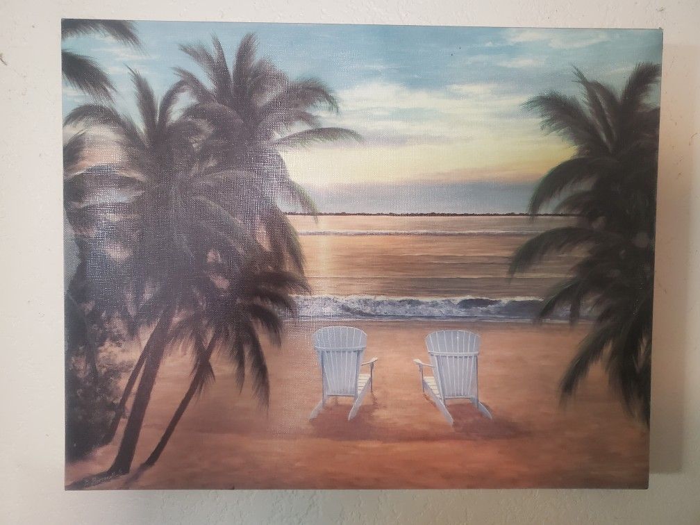 Life is Good – Beach Scene Seaside Ocean canvas– Diane Romanello