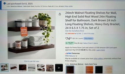 Dark Brown Floating Shelves