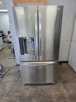 LG three doors stainless steel refrigerator.