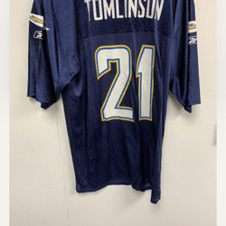 TOMLINSON 21 Authentic NFL LADAINIAN TOMLINSON San Diego Chargers Jersey Size L REEBOK
