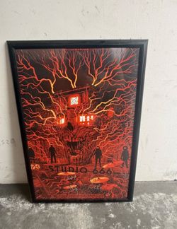 🎸 PSA Authenticated Foo Fighters Signed Studio 666 Poster (Inc. Taylor Hawkins) 📜