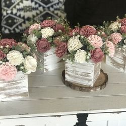 Wood Flowers Centerpieces $40 Ea