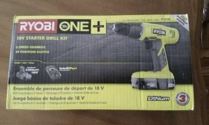 Ryobi One 18v Starter Drill kit