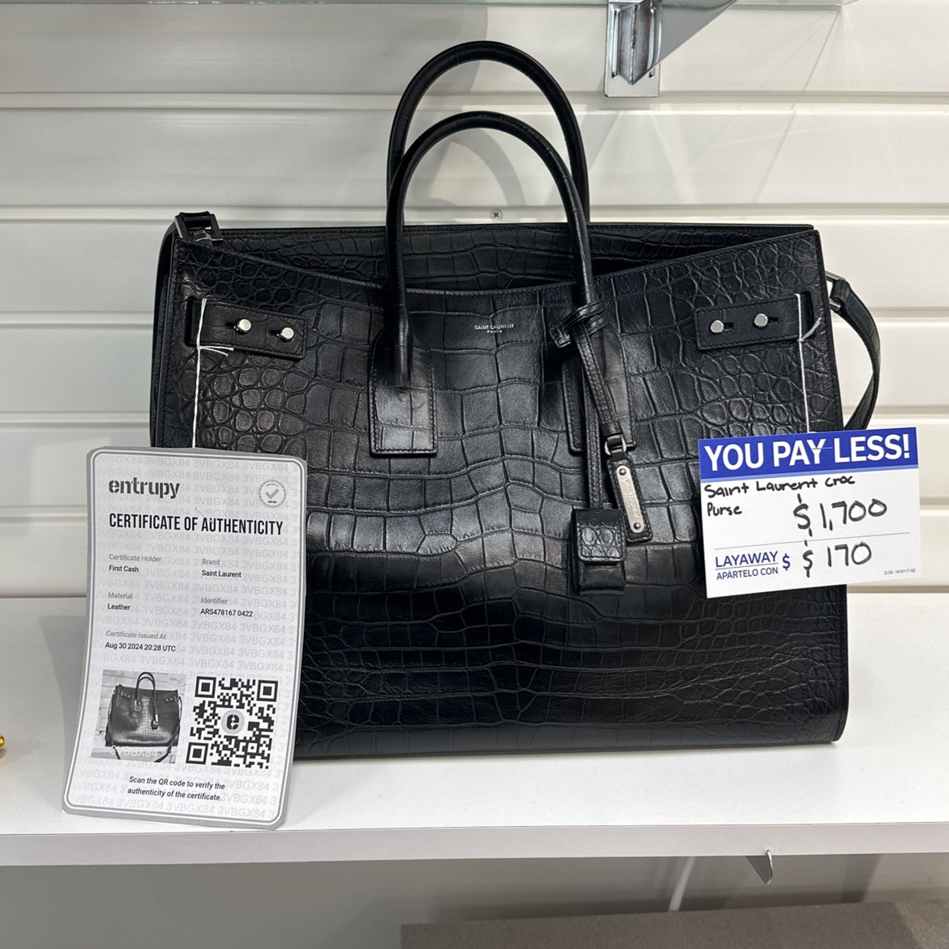 Yves Saint Laurent Croc Purse