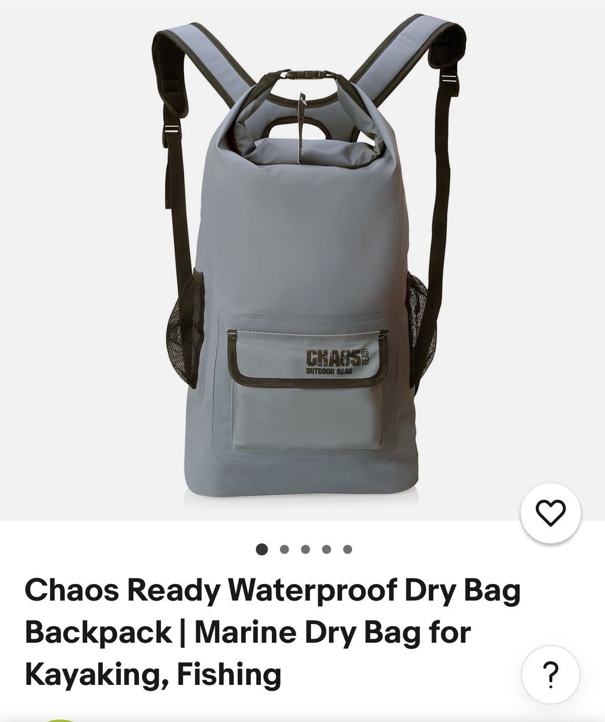 Chaos Ready Waterproof Dry Bag Backpack | Marine Dry Bag for Kayaking, Fishing