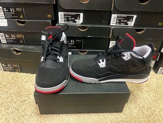 Air Jordan 4 Retro Bred Kids Sneakers