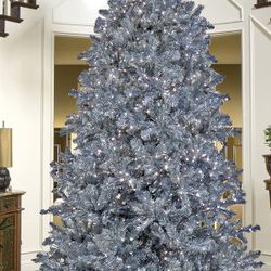 9ft Silver Christmas Tree. Pre Lit
