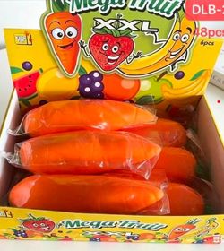 Mega Fruit XXL Carrot Squishy Toys 6-Pack