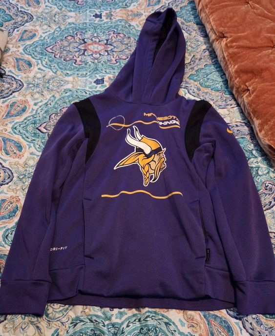 Minnesota Vikings Youth Small NIKE Dri-Fit Hoodie. On Field appeal