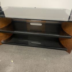 Three Tier Black Glass Tv Stand