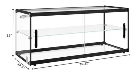 KoolMore 36 in. 2 Tiered Pastry Display Case with Glass Shelf and Sliding Door, 4.2 cu. ft. Capacity, ETL Listed