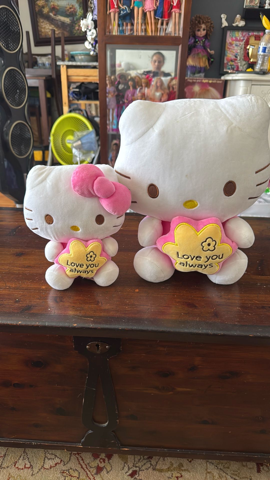NEW Sanrio Pink Yellow Hello Kitty Love You Always Valentines Flower Plush