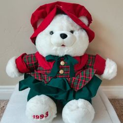 Christmas Carol Plush Girl Teddy Bear Vintage Collector 1993 Holiday Edition 