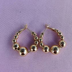 Gold Plated Hoops,  Arracadas Oro Laminado 