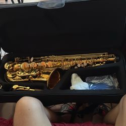 Ktaxon Eb Alto Saxophone - Excellent Condition w/ Neck Strap, Case, Gloves, Cleaning Kit, and Reeds