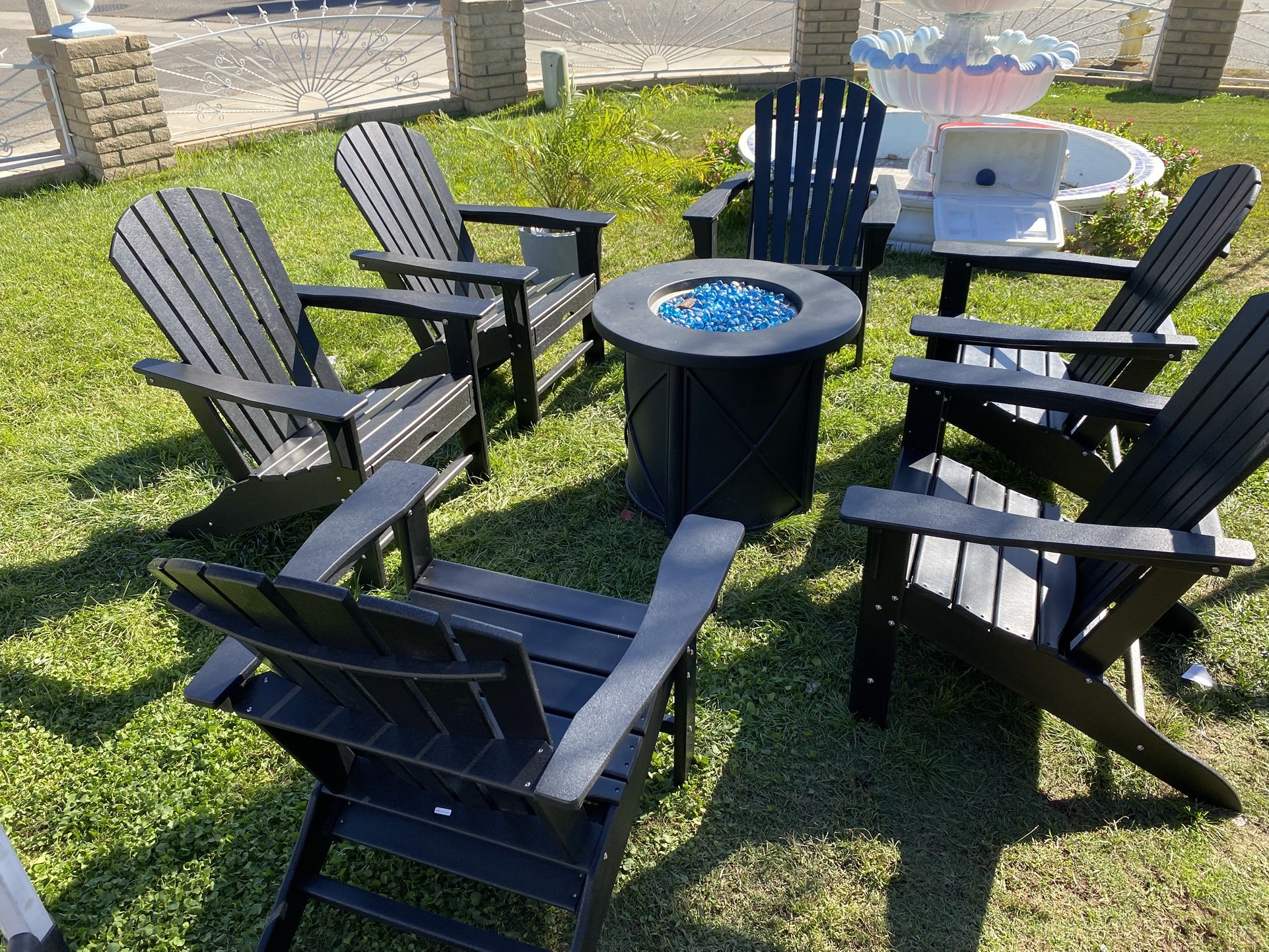 Brand New Patio Resin Set Fire Pit Propane Ottomans Including,All Products : American Fashion Style Bags On Sale