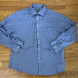 Michael Kors Button Up Shirt Men’s XL Blue Regular Fit Collared Front Pocket