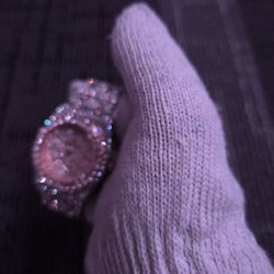 AP Diamond Watch Royal Oak Stainless Steel Pink Champange Silver | Both Gender
