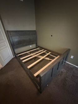 Queen dark grey Bed frame