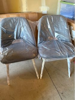 NEW Set of 2 EDWIN Dining Chairs – Dark Grey – Modern Look