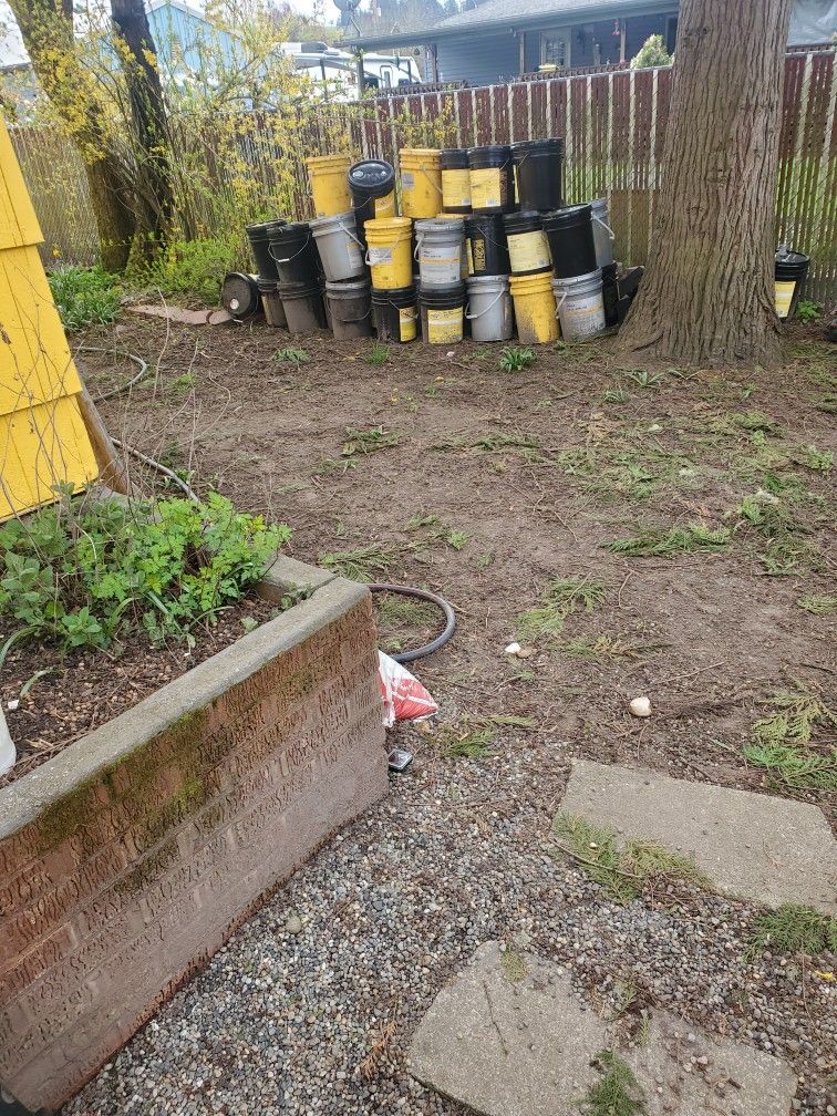 Empty Used Oil Buckets