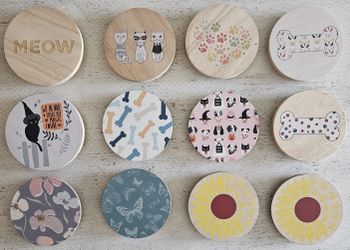 Decorative WoodenCandle Lids from Sand + Fog