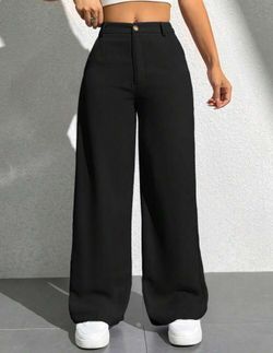 Women's Solid Color Pockets Wide Leg Loose Casual Pants