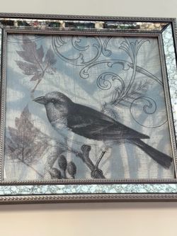 'Autumn Songbird II' by Jennifer Goldberger Framed Print 14.5x14.5"
