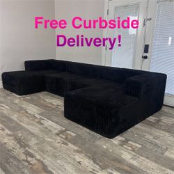 Free Curbside Delivery! Viral Boneless Sectional Couch With Double Chaise