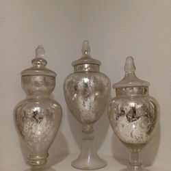 Mercury Glass Apothycary Canisters 