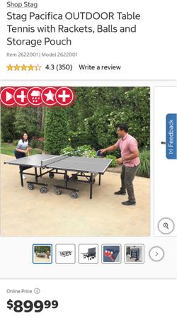 Stag Pacifica OUTDOOR Table Tennis with Rackets, Balls and Storage Pouch