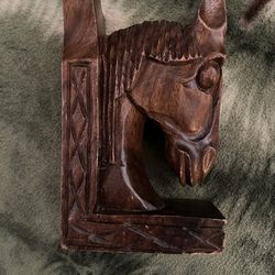 Two Wooden Vintage Bookends